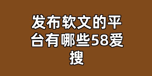 发布软文的平台有哪些58爱搜